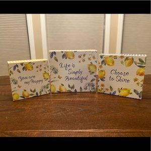 Farmhouse Blue & Yellow Lemon Storage Nesting Box